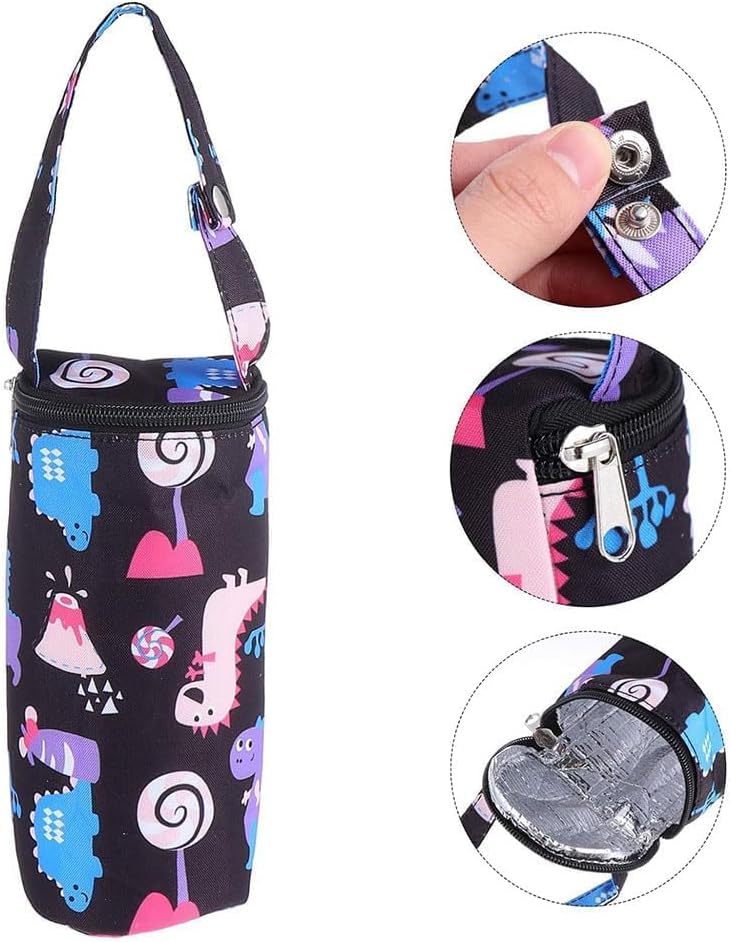 Bukela Insulated Baby Bottle Bags with Carrying Handle Portable Travel Baby Feeding Bottle Bag to Keep Milk Warm Thermal Insulated Bottle Bag (2 Pcs) (Dinosaur) - Image 2